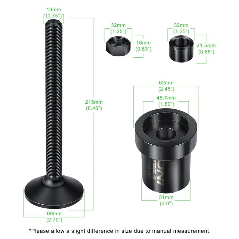 Inner Axle Side Seal Installation Alternative Tool For Dana 30/44/60 Front Differentials For Jeep Dodge Ford Chevrolet Volvo GMC Isuzu Jaguar International Mercury