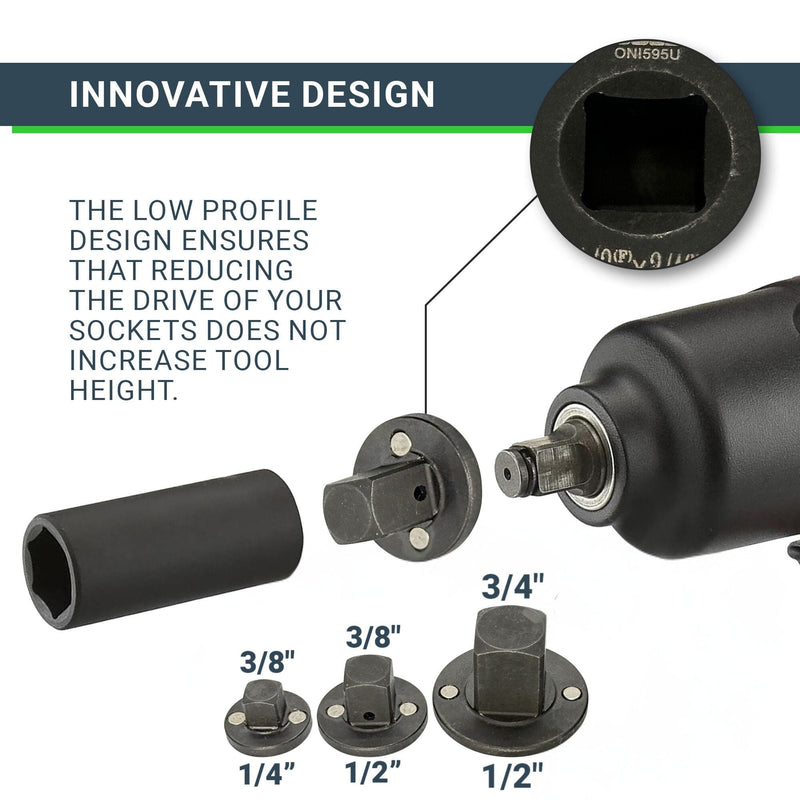 Universal Low Profile Impact Socket Adapter Set (Set of 3 Pcs)