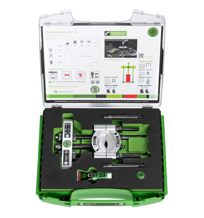 Kukko 15-A Universal Bearing Separating Set 3/16 - 3 inch (12 - 75 mm)