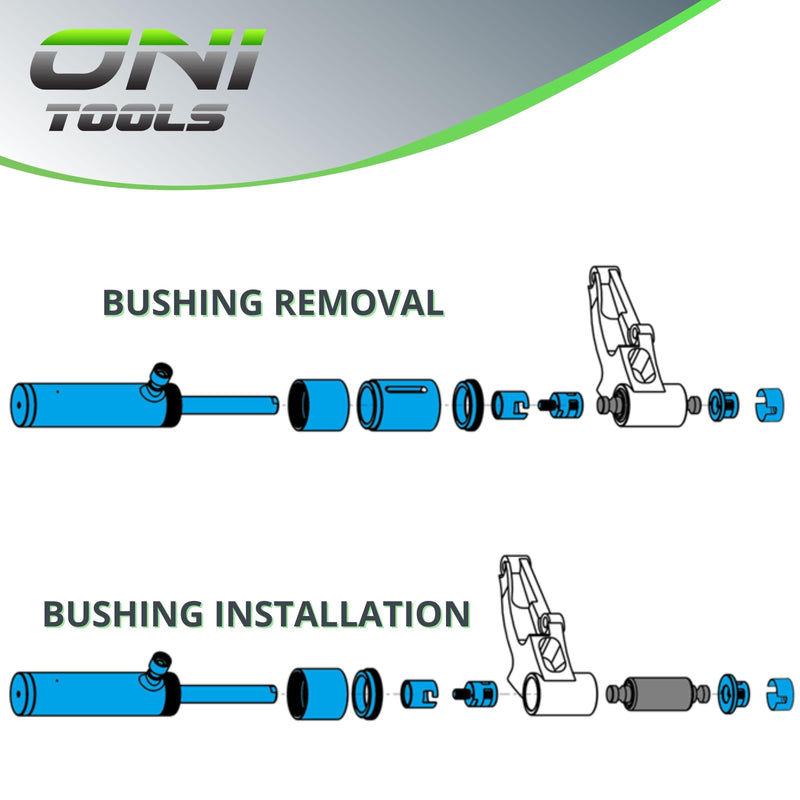 Kenworth & Peterbilt Leaf Spring Pin & Bushing Service Master Kit w/ Hydraulic Foot Pump