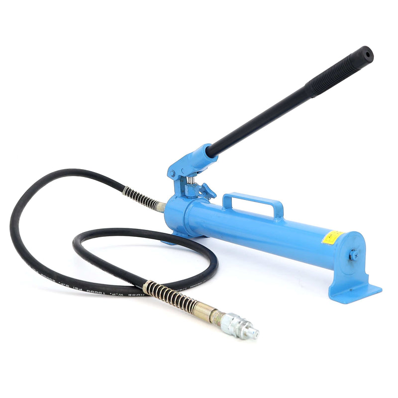 Hydraulic Hand Pump 10000 PSI Single-Speed with Hose & 3/8 Fitting Adapter