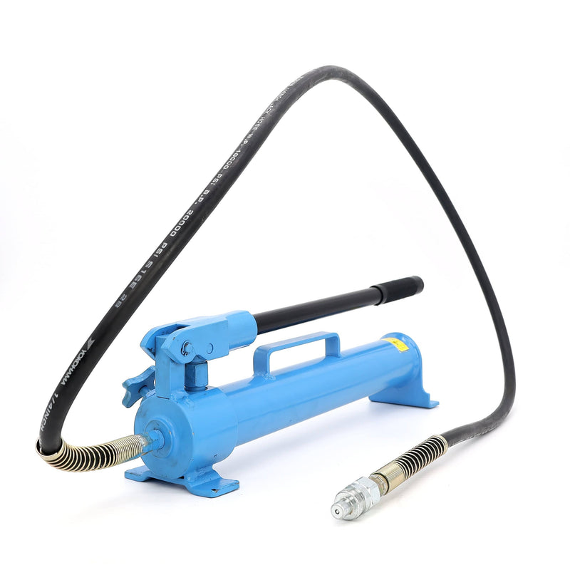 Hydraulic Hand Pump 10000 PSI Single-Speed with Hose & 3/8 Fitting Adapter