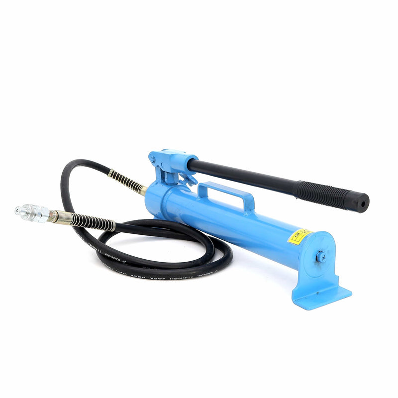 Hydraulic Hand Pump 10000 PSI Single-Speed with Hose & 3/8 Fitting Adapter